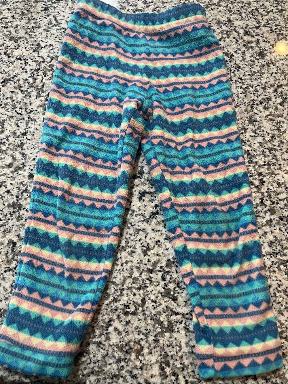 Patagonia Blue Teal Pink Patterned Fleece Leggings